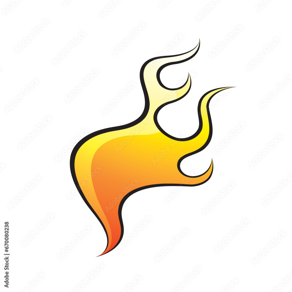 fire flame isolated on white