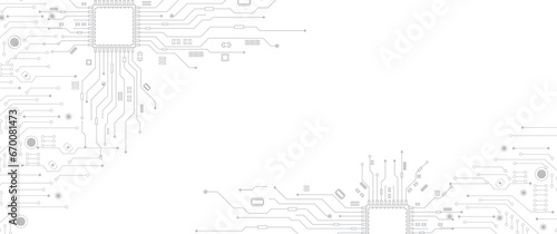 Abstract Technology Circuit board background. Grey white Abstract technology background. Digital technology with plexus background and space for your text	
