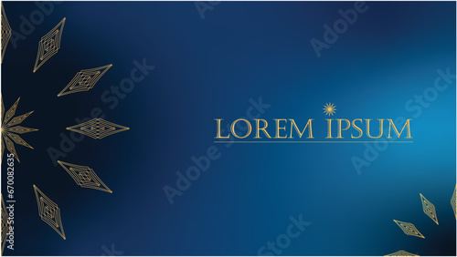 Luxury deep blue geometric pattern web large background