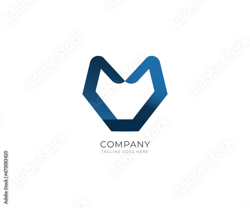 Abstract minimal corporate logo design photo