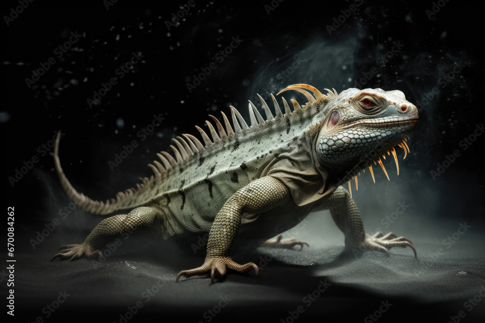 Background with iguana - Generative AI Background with iguana - Generative AI