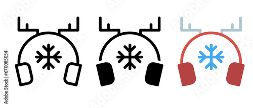 Earmuffs icons set vector illustration for web and mobile