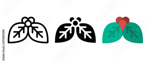 Mistletoe icons set vector illustration for web and mobile