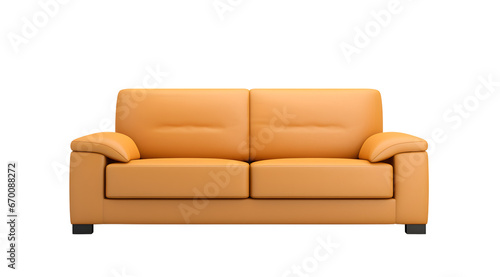Modern yellow sofa with a transparent background, perfect for chic and stylish home interiors.