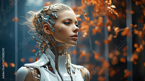 woman integrated with robotic technology