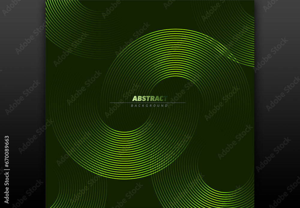 Abstract dark green background made from purple half circles with place for your text