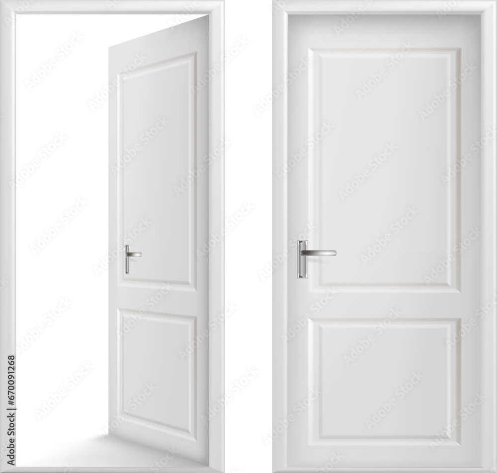 open door on white background open door on white background