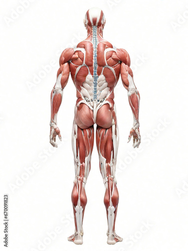 isolated body muscles on white background