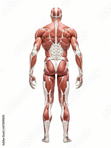 isolated body muscles on white background