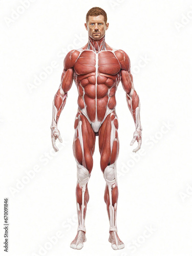 isolated body muscles on white background