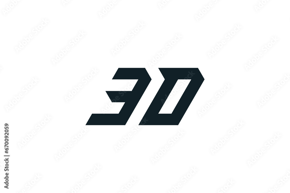Monogram Letter 3D Modern Initial Logo Design Linked Circle Vector Illustration	