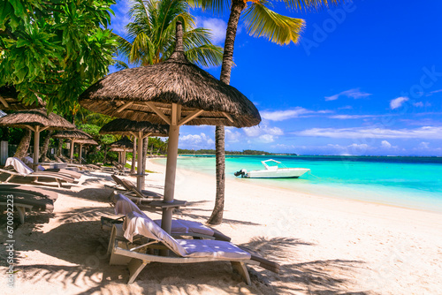 Best tropics destination . tropical beach scenery. Mauritius island, Belle mare beach