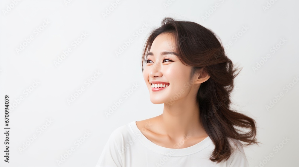 Woman with a smile, cheerful woman, woman with curly hair Woman with a smile, cheerful woman, woman with curly hair
