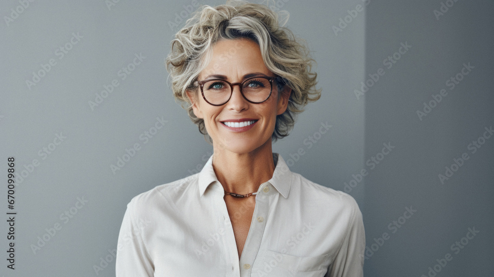 Portrait of smiling senior businesswoman standing with arms crossed at office. Portrait of smiling senior businesswoman standing with arms crossed at office.