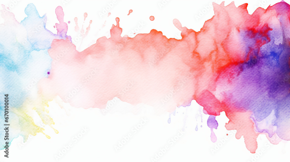 watercolor blot on white paper detailed