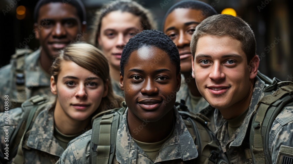 Fototapeta premium youthful members of the armed forces.