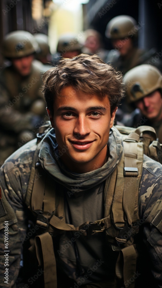 Fototapeta premium youthful members of the armed forces.