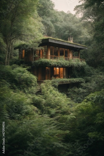 View of house made in forest 