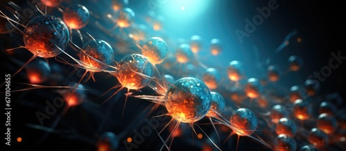 Abstract illustration of mitotic cells or cell multiplication in the human body