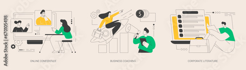 Leinwand Poster Business training abstract concept vector illustrations.