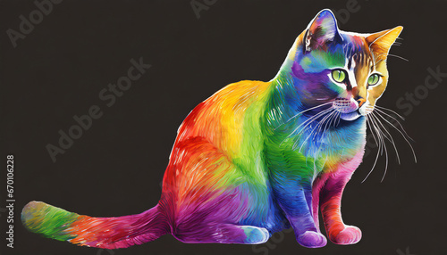 cat rainbow color