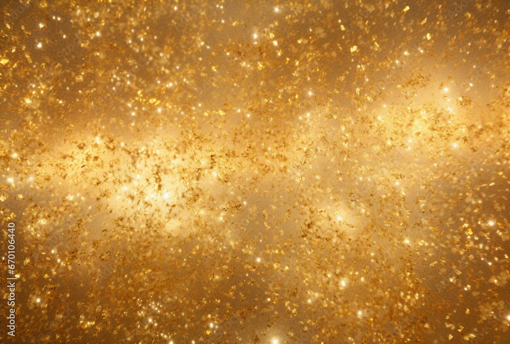 A shimmering golden sky filled with countless twinkling stars