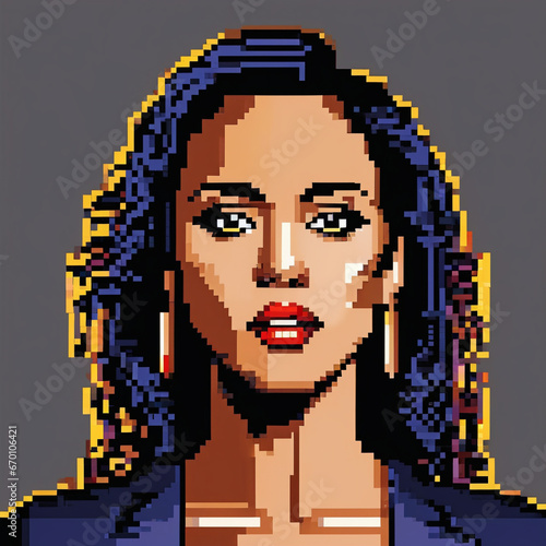 Perfil femenino 8-bits