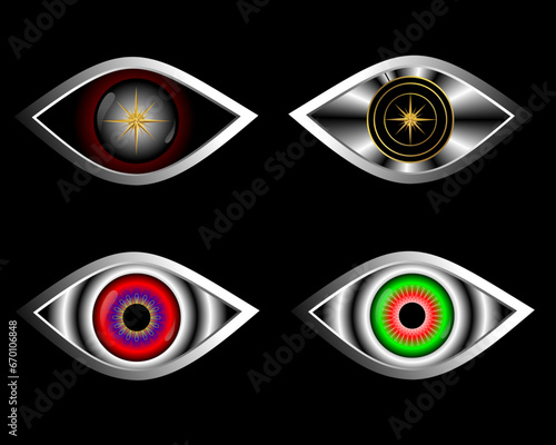 Eye vector display icon. Eyeball vision, eyeball symbol vision colorful and beautiful isolated icon illustration.