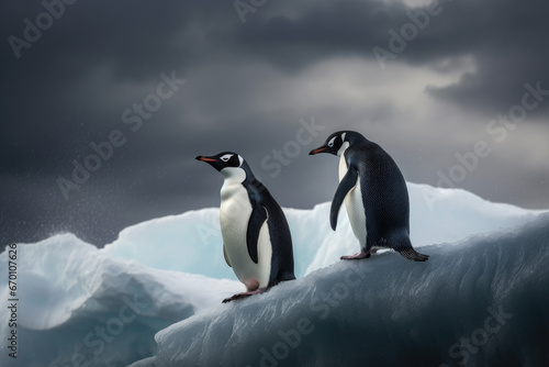 Penguins in the polar regions - Generative AI 