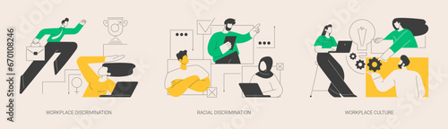 Workplace culture abstract concept vector illustrations.