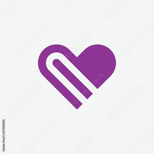 heart love valentine pink purple logo design