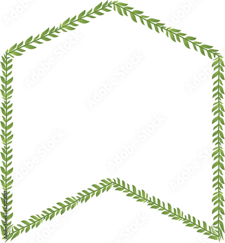 Green leaves Branch Square Frame leaf laurel wreath horizontal vintage frames flower floral border Botanical Branches ornate Elements design border badge decoration isolated 