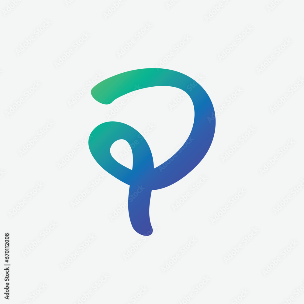creative abstract letter P gradient color logo design creative abstract letter P gradient color logo design