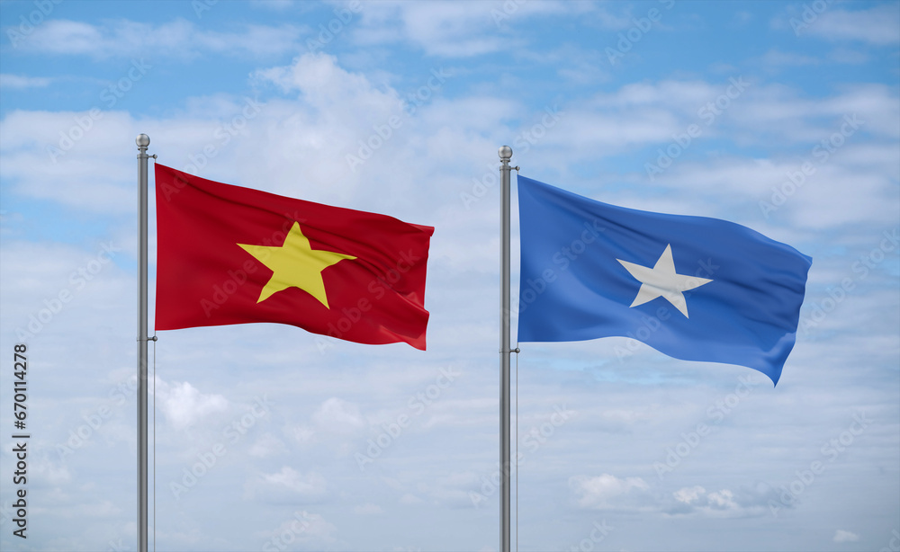 Somalia and Vietnam flags, country relationship concept Somalia and Vietnam flags, country relationship concept