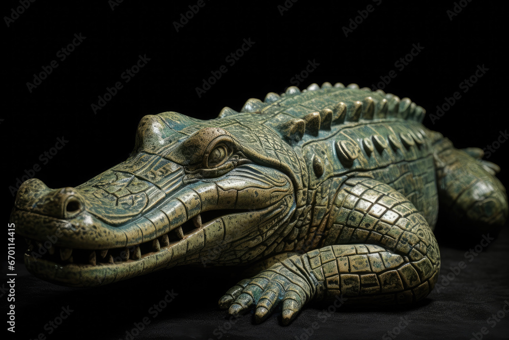 Fototapeta premium Metal crocodile - Generative AI