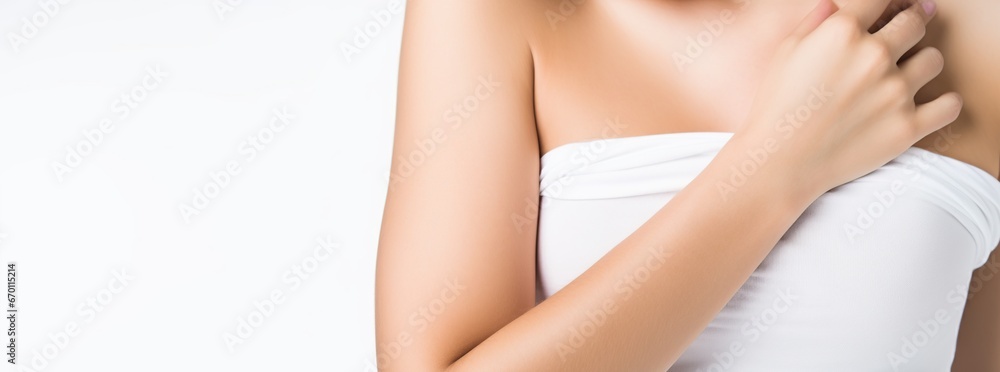 close-up view of a woman's smooth skin