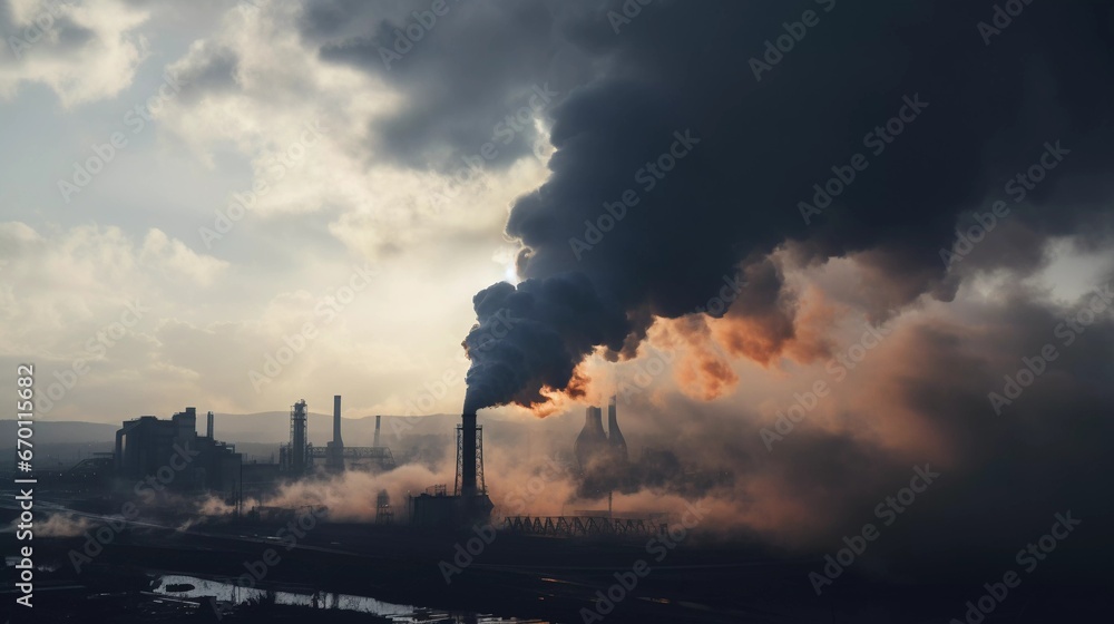 Industrial Smokestacks Pollution