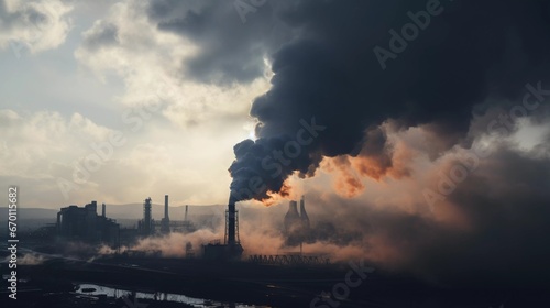 Industrial Smokestacks Pollution