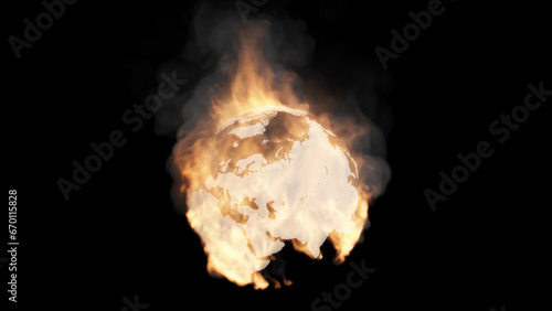 Cuadro en lienzo Globe, America, Europe, Asia
