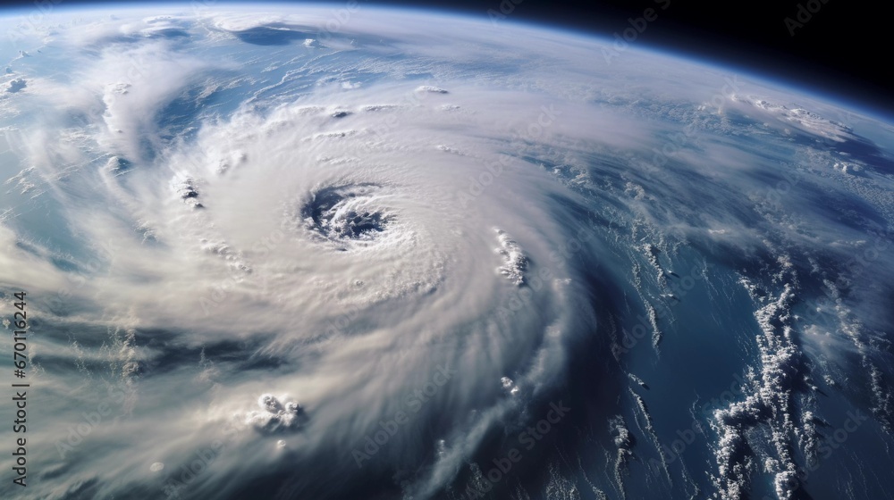 Majestic Force: Aerial View of a Hurricane from Space