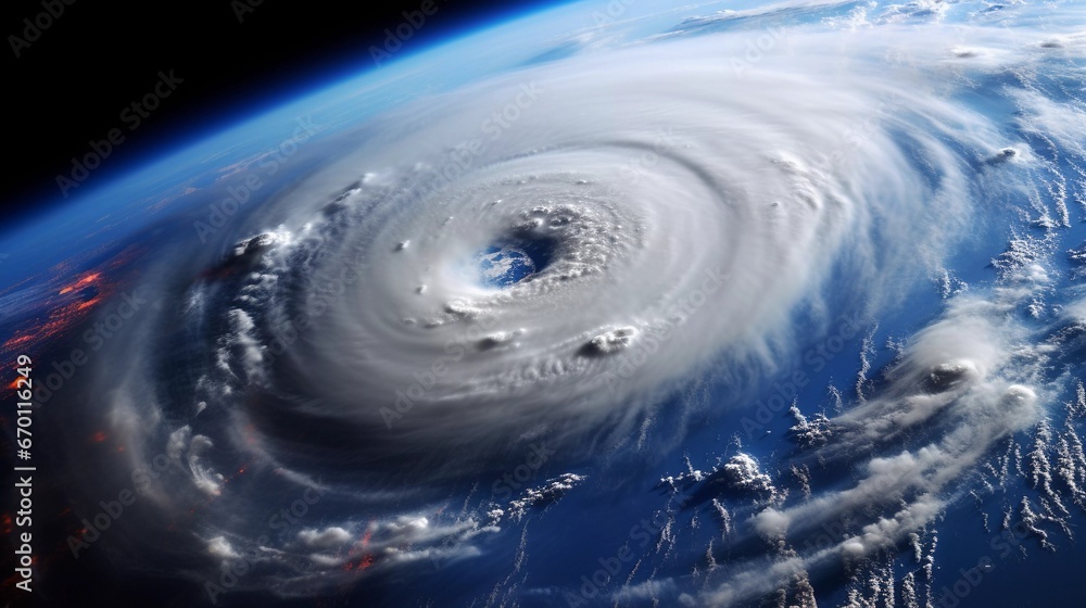 Aerial View of a Hurricane from Space