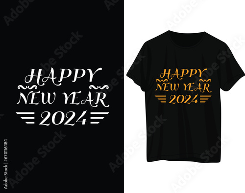 Happy new year 2024 tshirt design