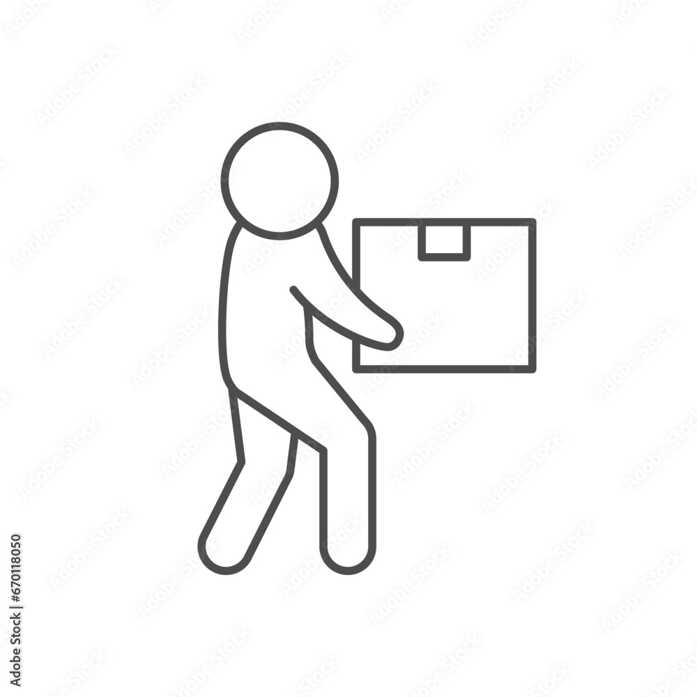Person carrying box line icon Person carrying box line icon