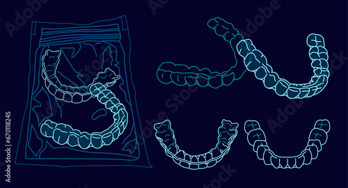 Orthodontic silicone trainer. Invisible braces aligner, retainer.
