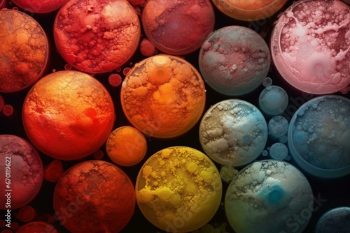 Specialized cells producing pigments. Generative AI photo