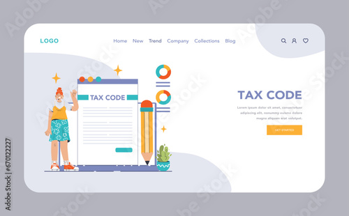 Tax optimization web banner or landing page. Financial efficiency, budgeting and economy idea. Taxes planning, declaration preparing and calculation. Flat vector illustration