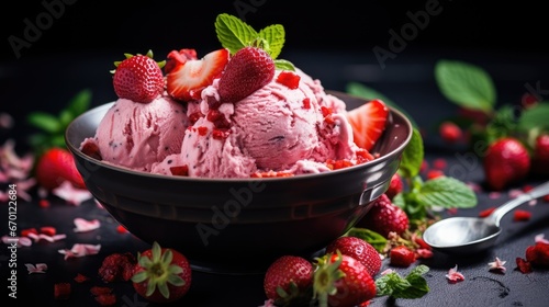 strawberry ice cream photo