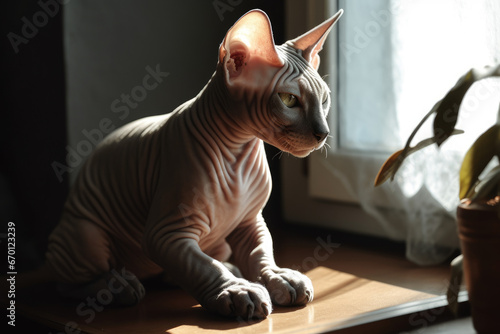 Wallpaper Mural Sphynx cat - Generative AI Torontodigital.ca