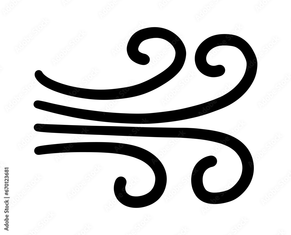 Doodle wind lines. Air sketch. Cartoon hand drawn windmill. Vector wave clipart Doodle wind lines. Air sketch. Cartoon hand drawn windmill. Vector wave clipart
