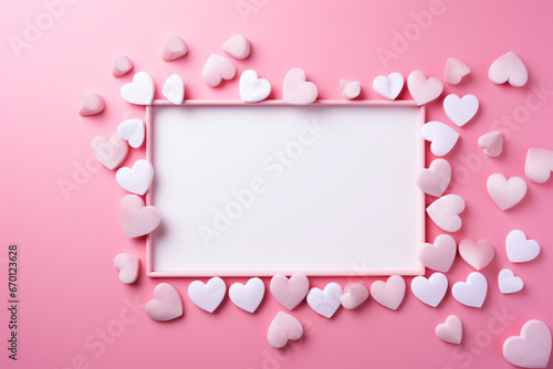empty frame with pink background valintine concept © Putra